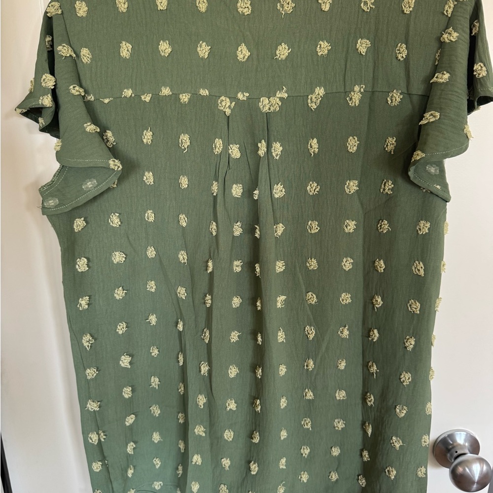 Green Patterned Blouse - Picture 3 of 3